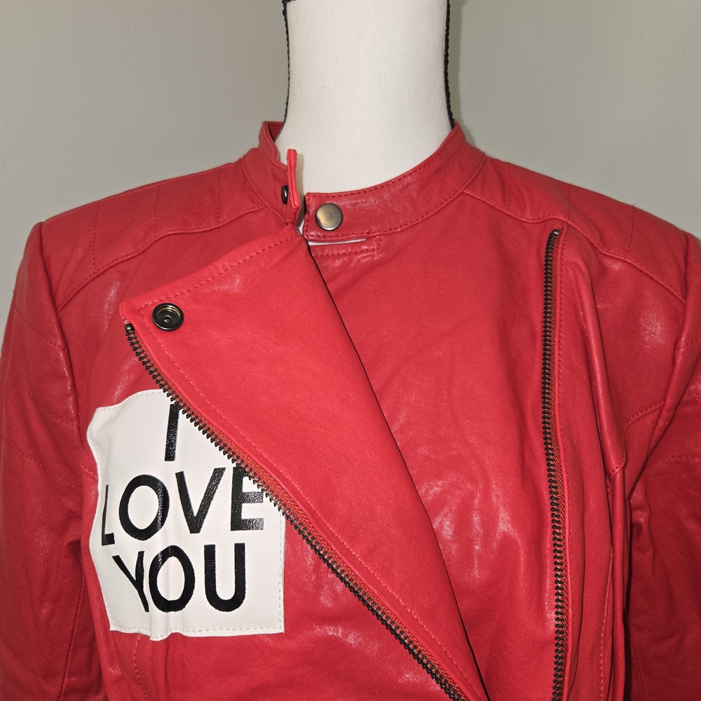 Leather Red Love Addict Jacket - Picture 10 of 16